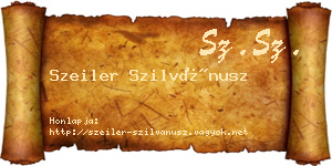 Szeiler Szilvánusz névjegykártya